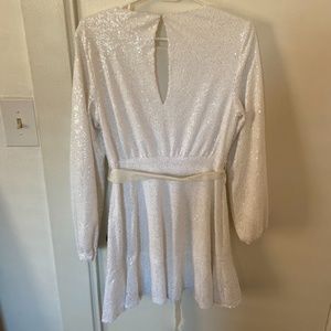Jay Godfrey White Sequin Skater Dress